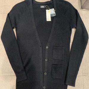 New! Kate Spade Saturday linen/cotton dark navy cardigan, sm